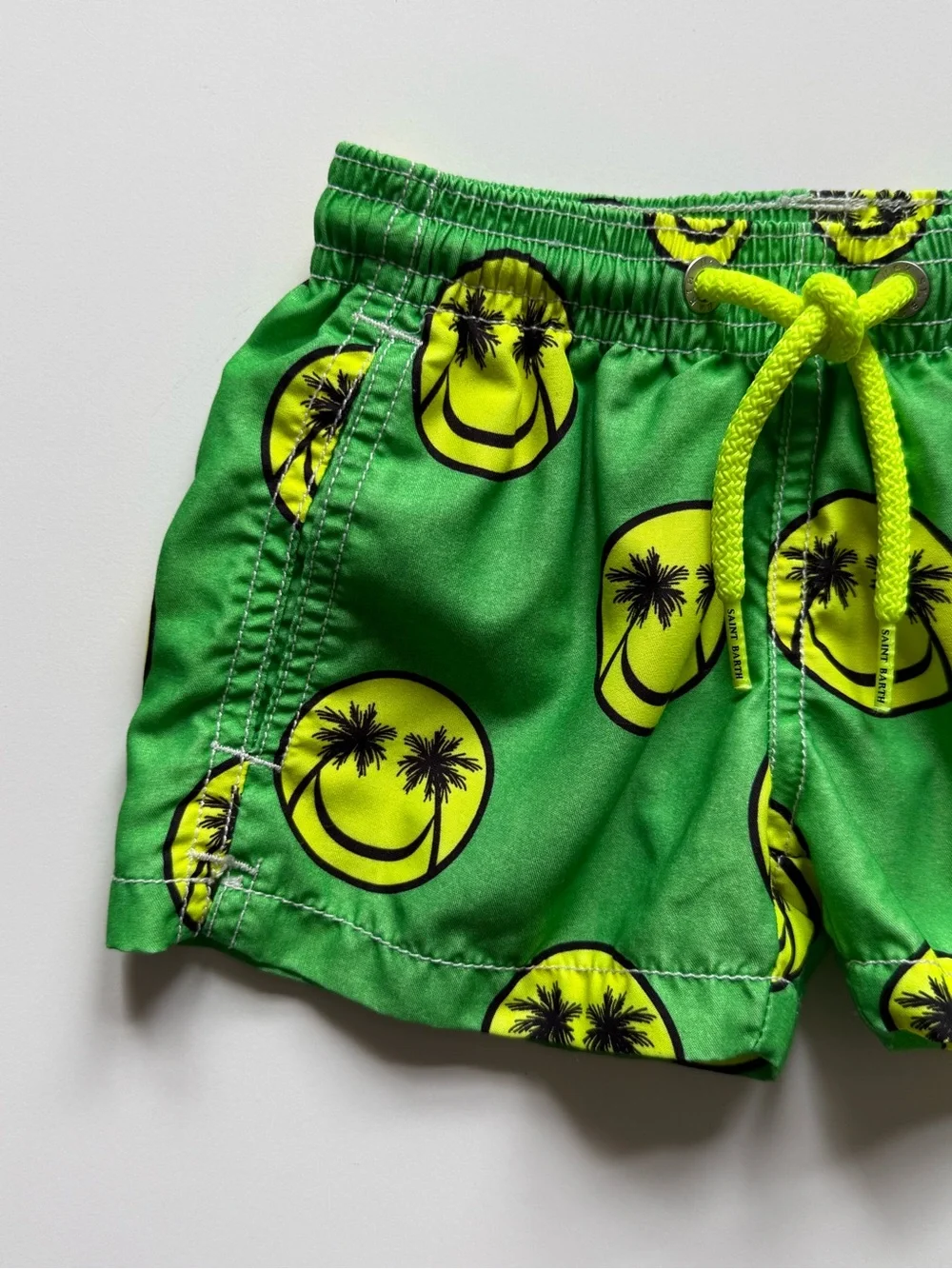 MC2 Saint Barth Boys Smiley Print Palm Swim Shorts - Size 2Y